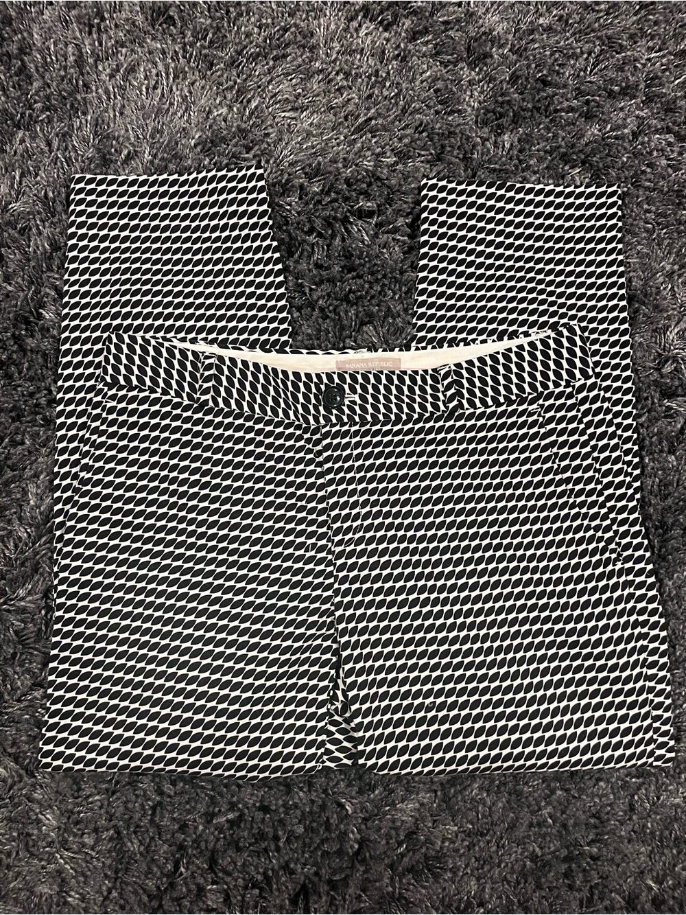 🌸BANANA REPUBLIC BLACK AND WHITE SLIM STRAIGHT TROUSERS SIZE 8🌸